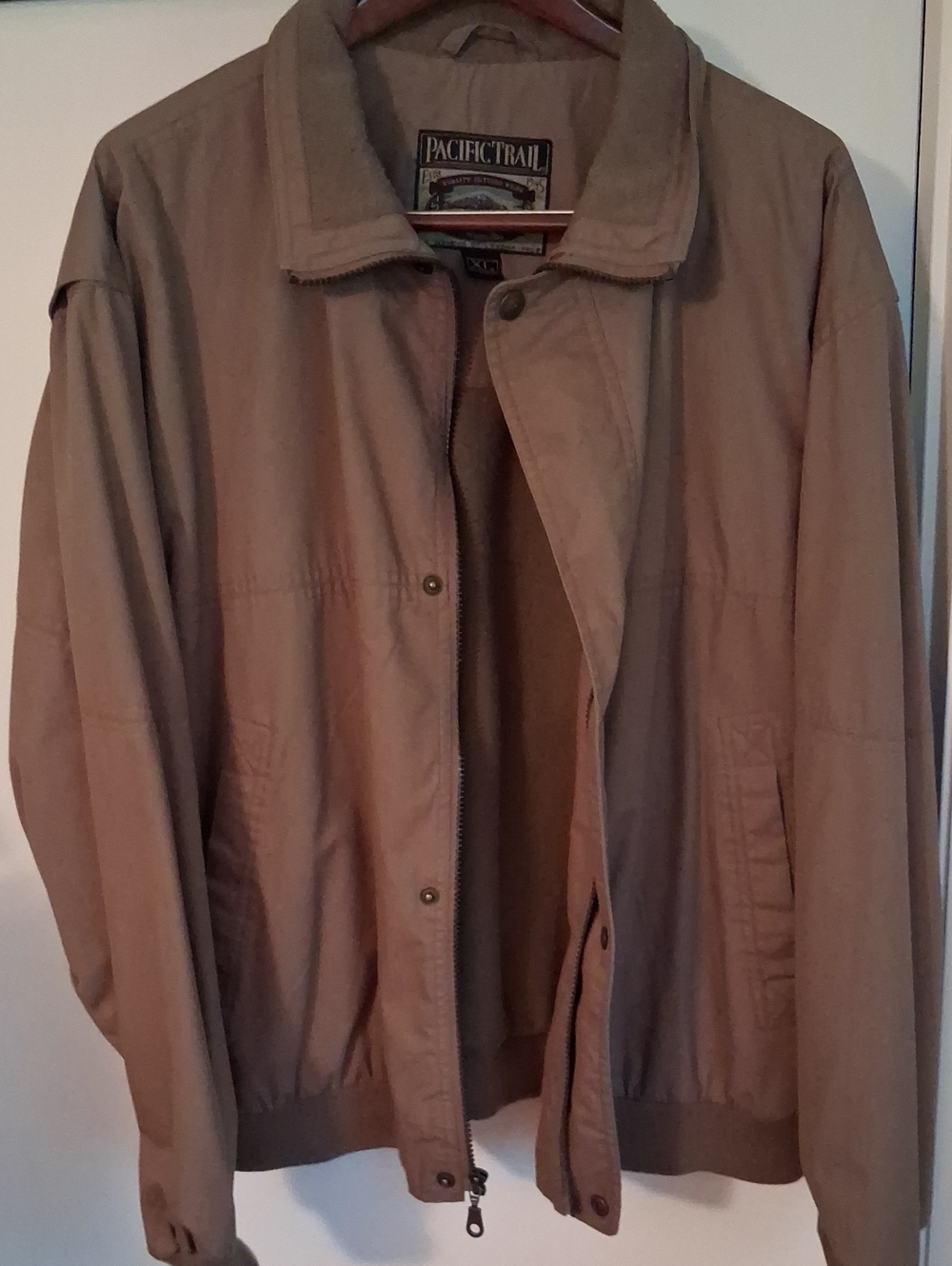 Pacific Trail Men's Lightweight Tan Bomber-Style Jacket